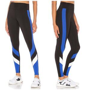 Splits59 Womens M Venice Legging Black Royal Blue White Pant Striped Athletic